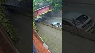 Terrifying moment double-decker bus smashes into bridge with 3 seriously injured