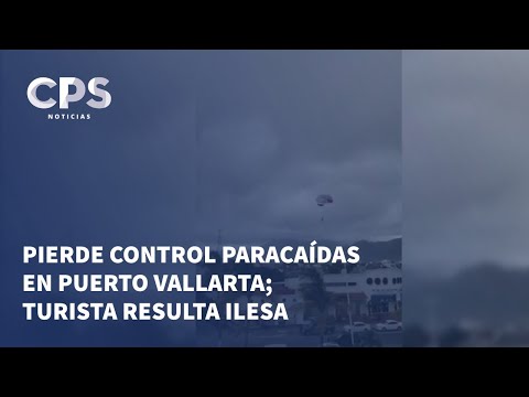 Paracaídas turístico se suelta y pone en riesgo a turista | CPS Noticias Puerto Vallarta