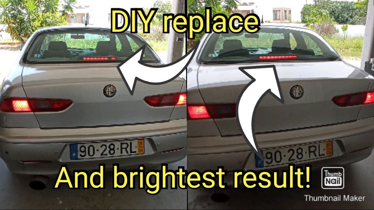 Как снять и заменить 3-й стоп-сигнал или лампочки на Alfa Romeo 156 Sedan, все серии.