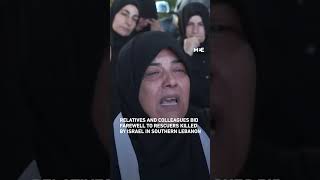 Relatives and colleagues bid farewell to rescuers killed by Israel in southern Lebanon