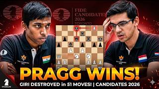 Praggnanandhaa Destroys Giri In 51 Moves Fide Candidates 2026 Round 1