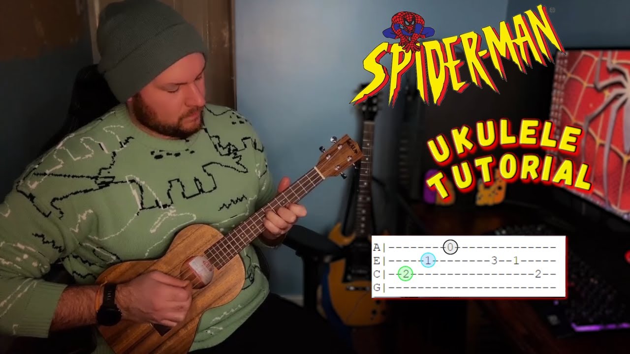 Spider man theme song for ukulele! Good stuff.