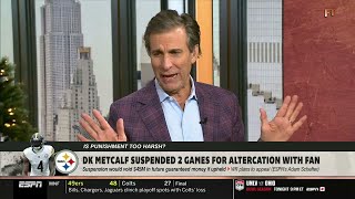 First Take Mad Dog Harsh Reacts Nfl Suspended Dk Metcalf 2 Games For The Swipe He Took At A Fan