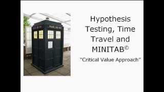 Hypothesis Testing: 1 Sample Z Test for Mean Critical Value Approach (MINITAB)