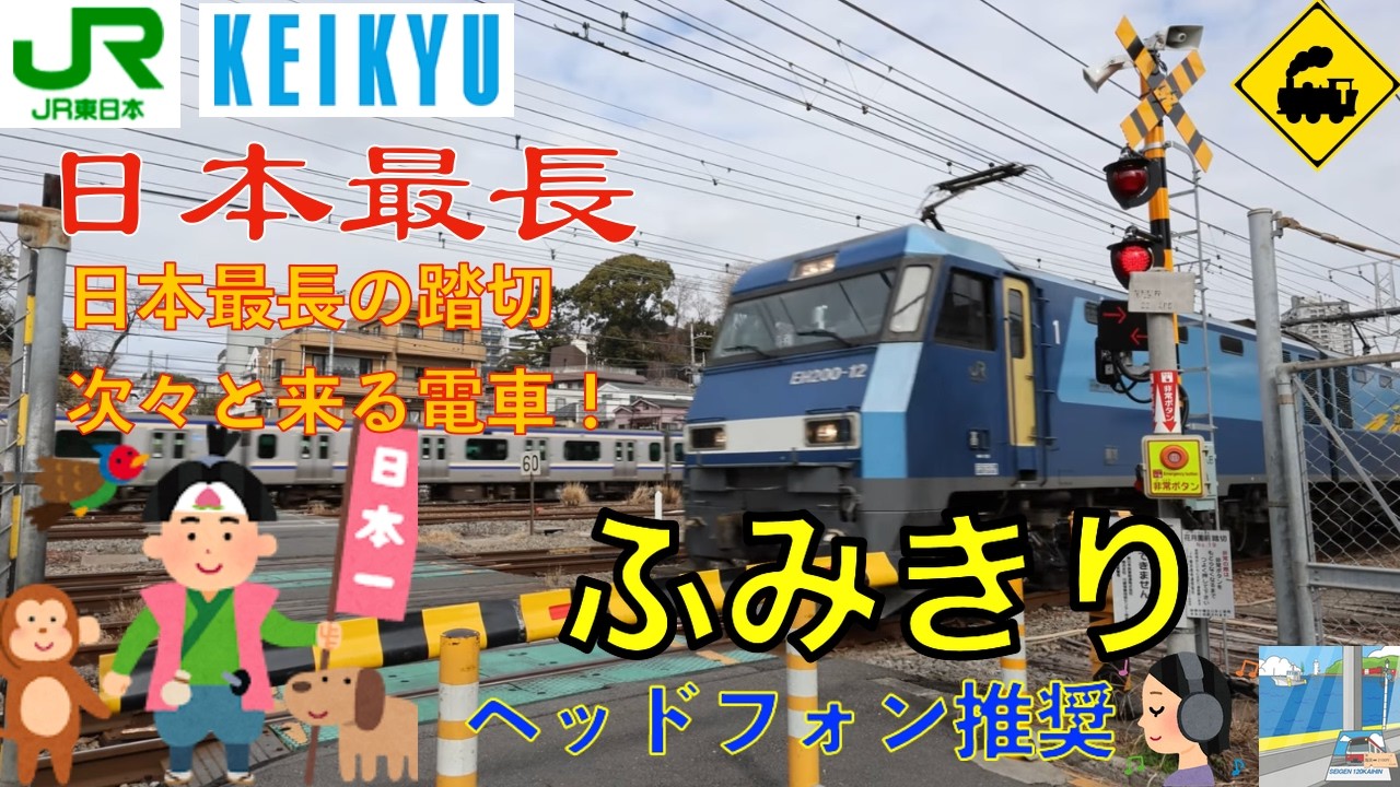 【日本最長の踏切】電車が次々と！！京急×JR×相鉄が次々通過｜神奈川県横浜市Japan’s Longest Railway Crossing | Endless Trains in Yokohama