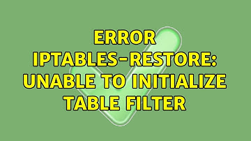 Error iptables-restore: unable to initialize table filter (3 Solutions!!)
