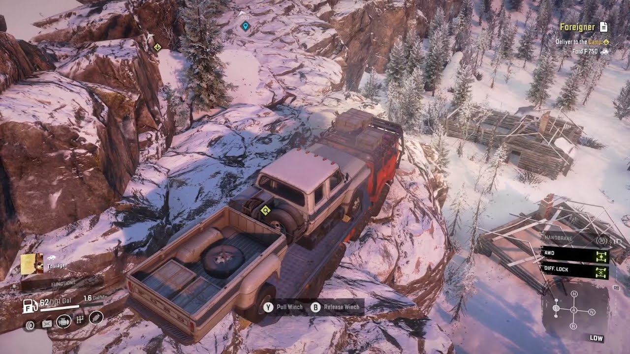 Tatra T813 doing T813 stuff (Snowrunner).