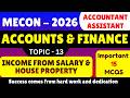 Income from Salary & House Property MCQS | MECON Accountant Recruitment 2026 | MECON Accountant PDF