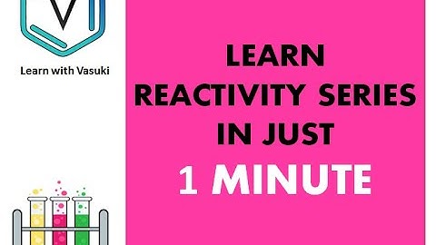 Learn Reactivity Series in just 1 Minute #reactivityseries#reactivityofmetals #metalreactivityseries
