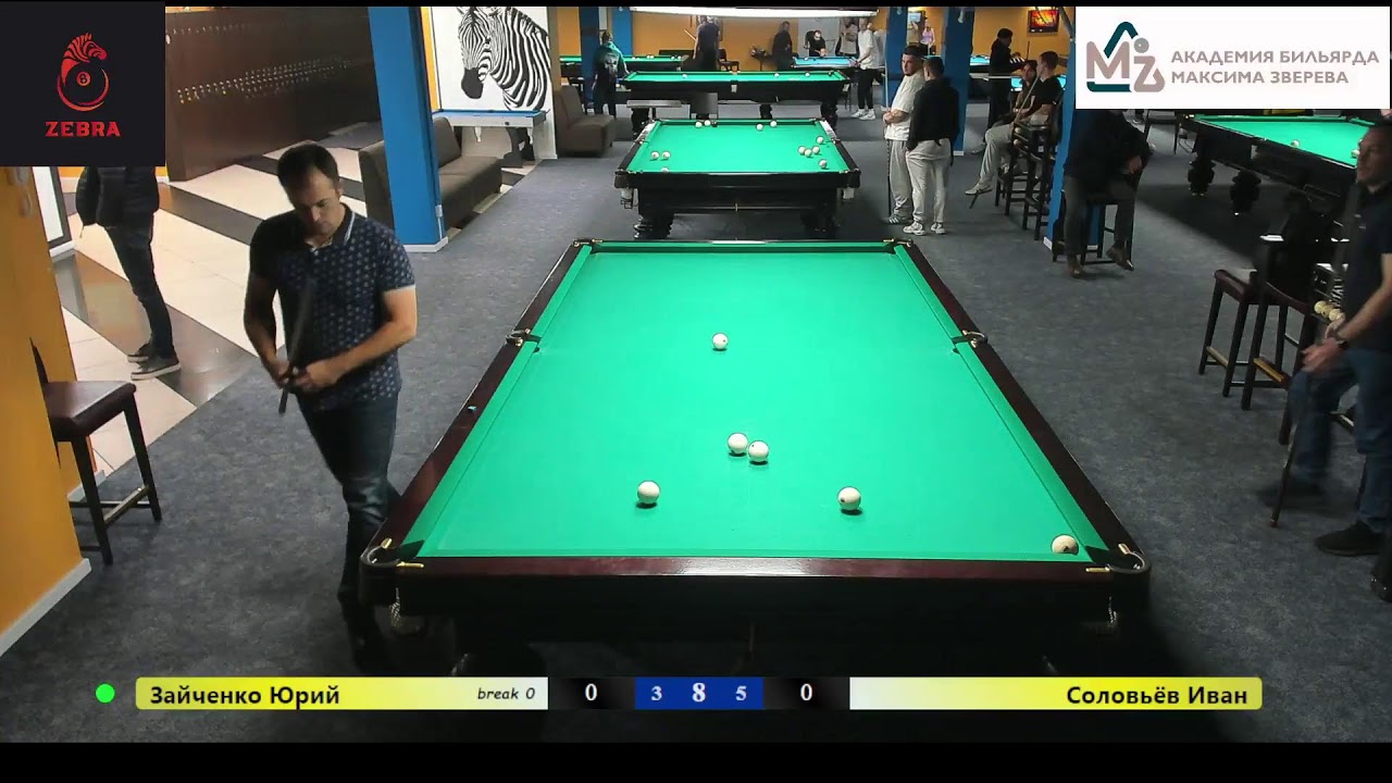 "Zebra-Cup 11" Зайченко Юрий - Соловьёв Иван ( Свободная пирамида до 8 побед)