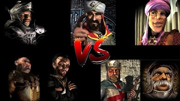 WOLF VS SALADIN VS EMIR VS PIG SNAKE VS LIONHEART MARSHALL | Stronghold Crusader Ai Battle