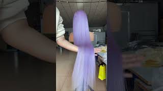 Lilac Purple Extra Long Straight Lace Front Wig