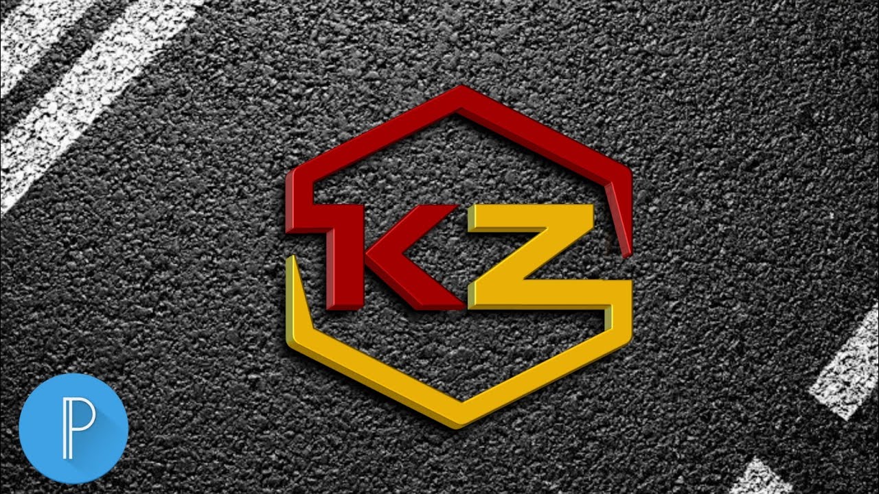 Professional logo ''KZ'' design on android mobile, Pixellab tutorial