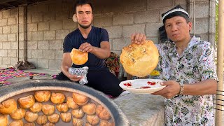 The most popular street food in Uzbekistan | meat itself 600gr large somsa | samosa