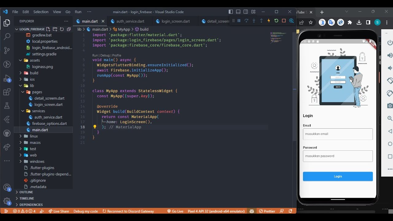 Tutorial Firebase Auth Menggunakan Flutter - YouTube