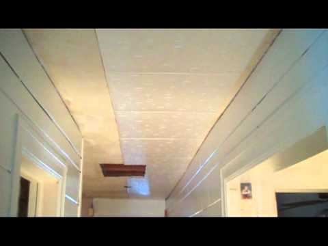 Styrofoam Ceiling Tile Install In Hallway Youtube