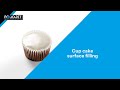 Delicious cupcake chocolate surface filling using a FoodJet depositor