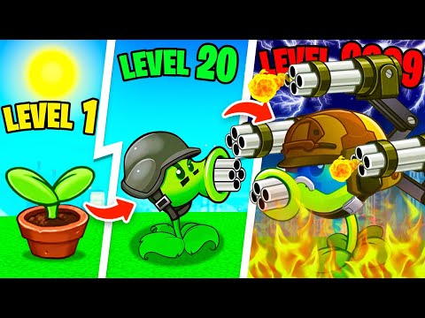 Upgrading NOOB to GOD PLANTS in PLANTS VS ZOMBIES!