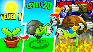 Upgrading NOOB to GOD PLANTS in PLANTS VS ZOMBIES!