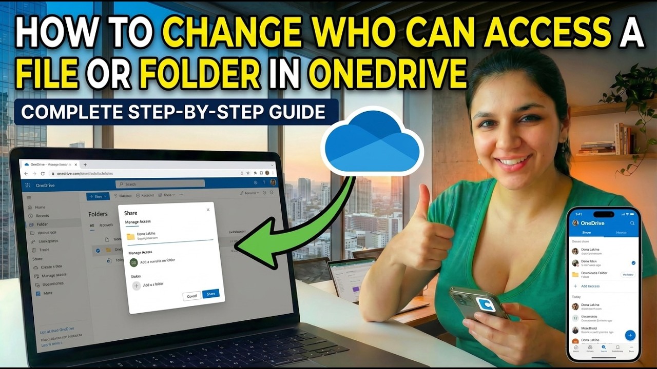 how to change who can access a file or folder in OneDrive - YouTube