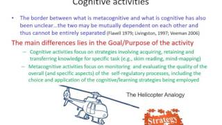 Distinction between Metacognitve & Cognitive Activities