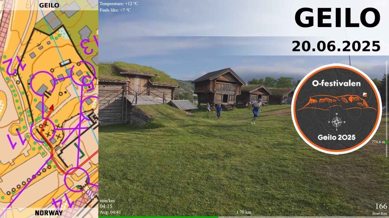 Headcam Orienteering: Geilo, Buskerud, Norway. O-Festival, sprint.