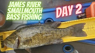 James River Smallmouth Bass Fishing Day 2 | BigBaitPosse KayakBassFishing
