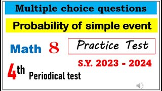 Grade 8 Math 4th periodical test reviewer probability of simple event PART 2 #math8 #periodicaltest