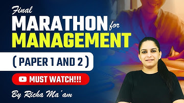 NTA UGC NET 2022 | Final Marathon for Management ( Paper-1 and 2) | Must Watch!!! by Richa Ma