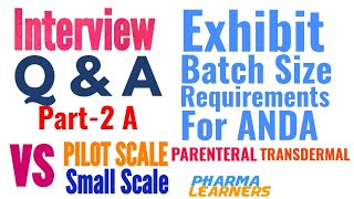 Pharmaceutical Interview Questions| Part-2A|Exhibit batch size requirements for Parenteral & TDDS