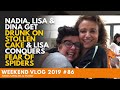 WEEKEND VLOG 86 Nadia, Lisa & Dina GET DRUNK on STOLLEN CAKE & LISA Conquers FEAR of SPIDERS