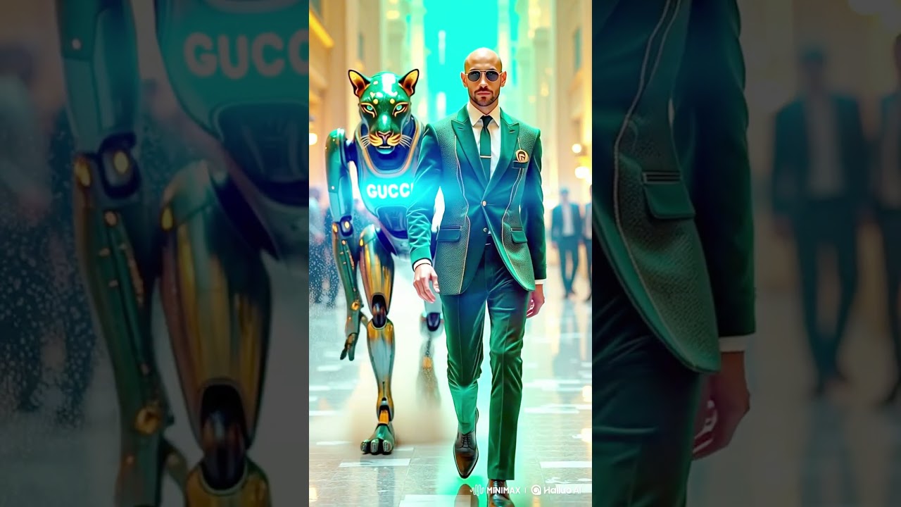 "Futuristic GUCCI with Robotic Panther | High-End Style in 2050"