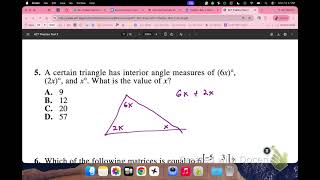Preparing for the ACT 2026-2027 - Practice Test 2 - Question 5