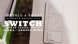 Install a smart dimmer switch without a neutral wire - Lutron caseta install