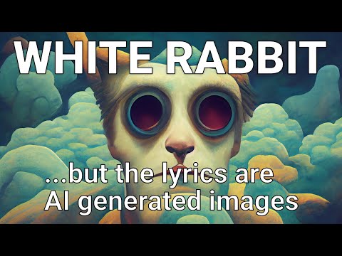 Jefferson Airplane - White Rabbit but the lyrics are AI generated images