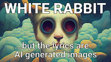 Jefferson Airplane - White Rabbit but the lyrics are AI generated images