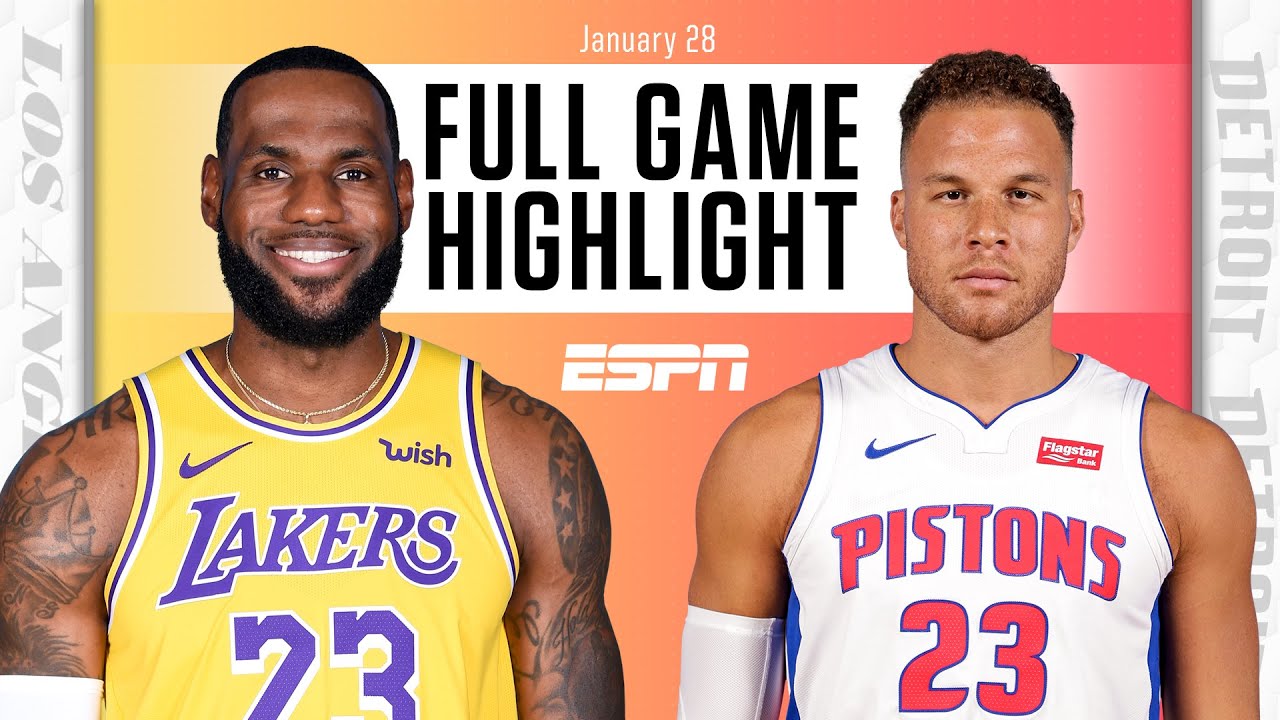 Los Angeles Lakers Vs Detroit Pistons Full Game Highlights Nba On Espn Youtube