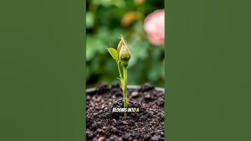 An 8-second timelapse shows a rose seed growing from the moist soil.#shorts #timelapse #flowers