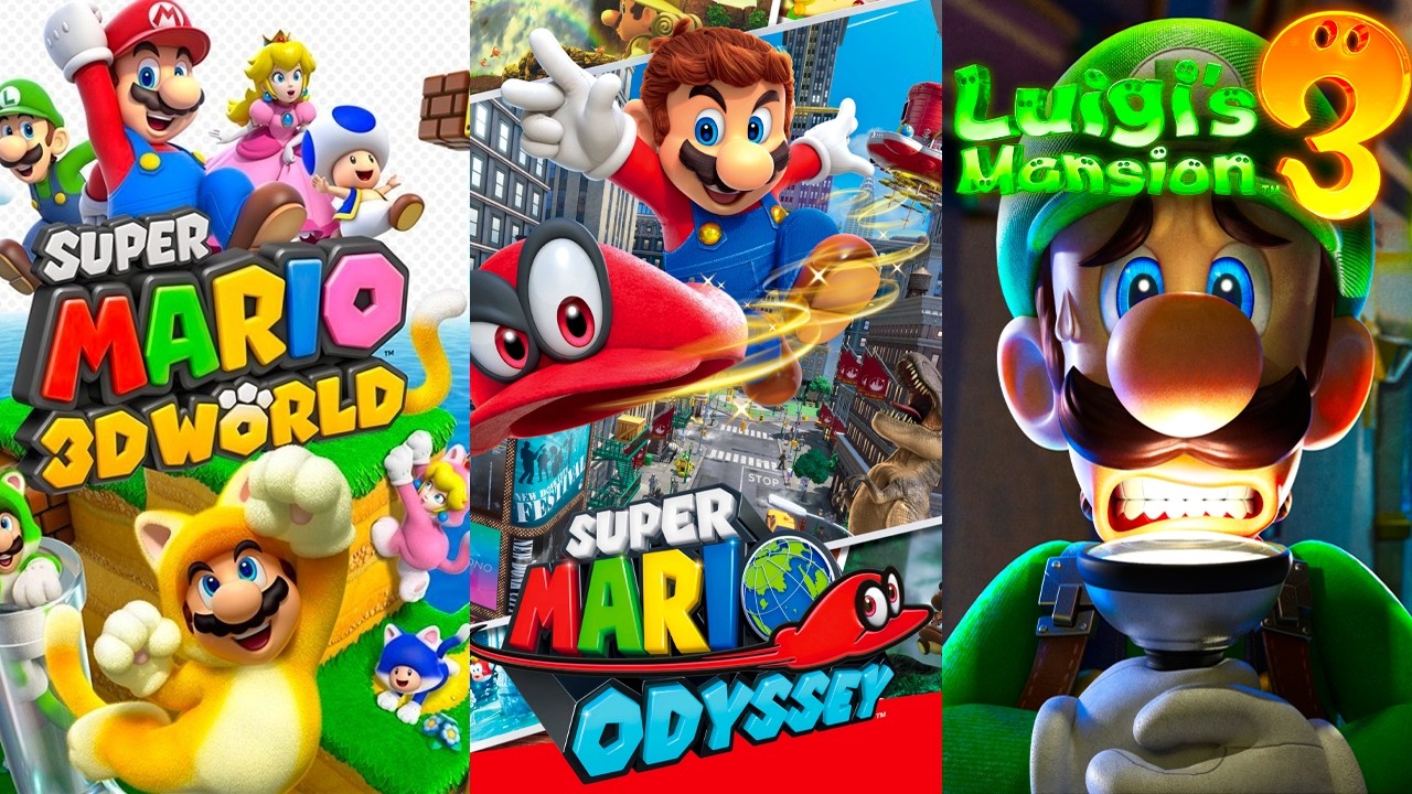 スーパーマリオブラザーズUデラックス、オデッセイ3Dワールドルイージマンション3 Super Mario 3D World + Super Mario Odyssey + Luigi's Mansion 3