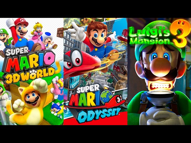 Super Mario 3D World + Super Mario Odyssey + Luigi's Mansion 3