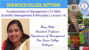LECTURE 14- FUNDAMENTALS OF MANAGEMENT ( S1 BBA) SCIENTIFIC MANAGEMENT & PRINCIPLES