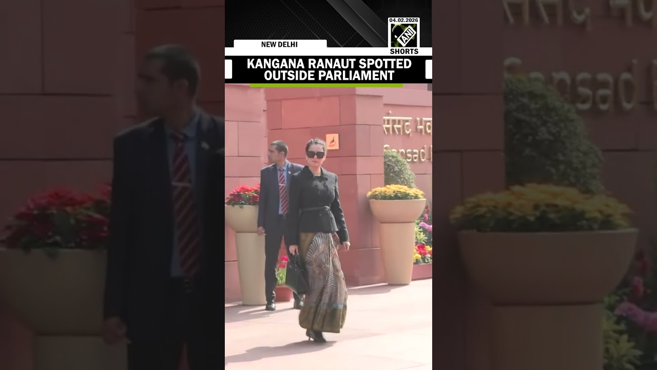 BJP MP Kangana Ranaut spotted outside ‘Makar Dwar’ at  parliament