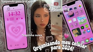 ORGANIZANDO MEU CELULAR PARA 2024! 💝 |iPhone 14 de 256gb