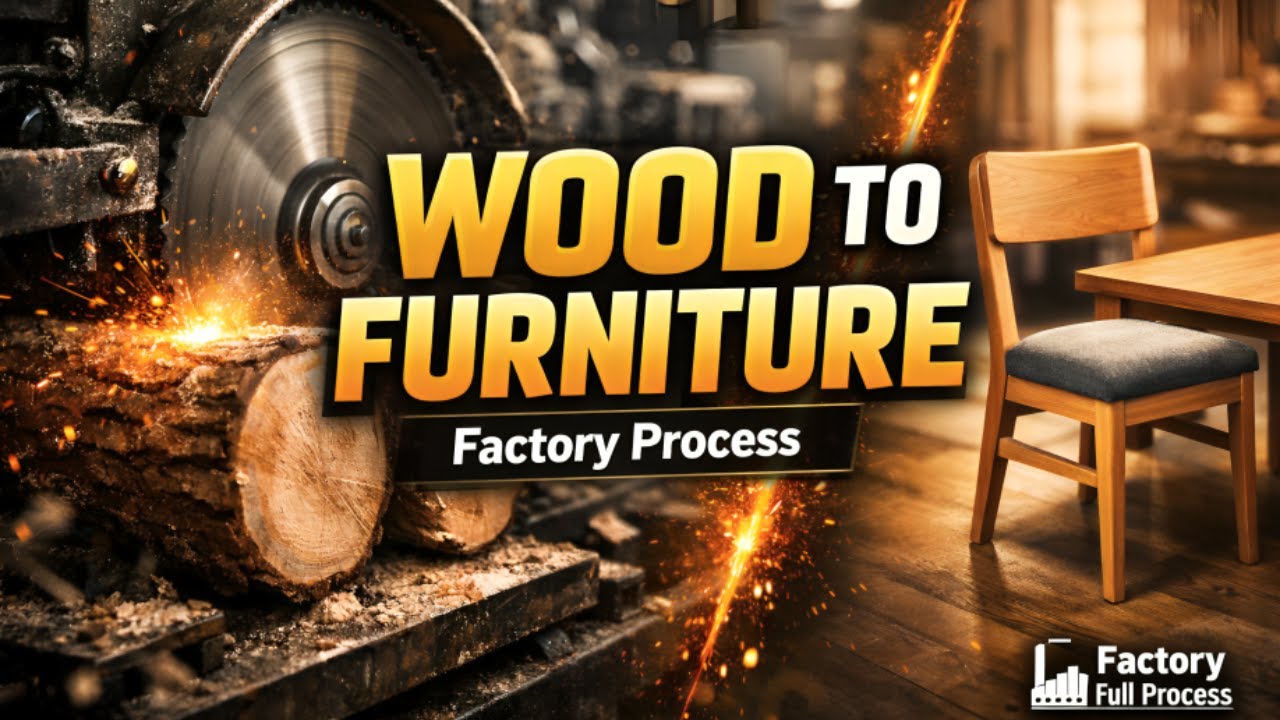 🪵 Inside a Modern Wood Cutting Factory – Chair & Table Full Process | Factory Full Process 🏭