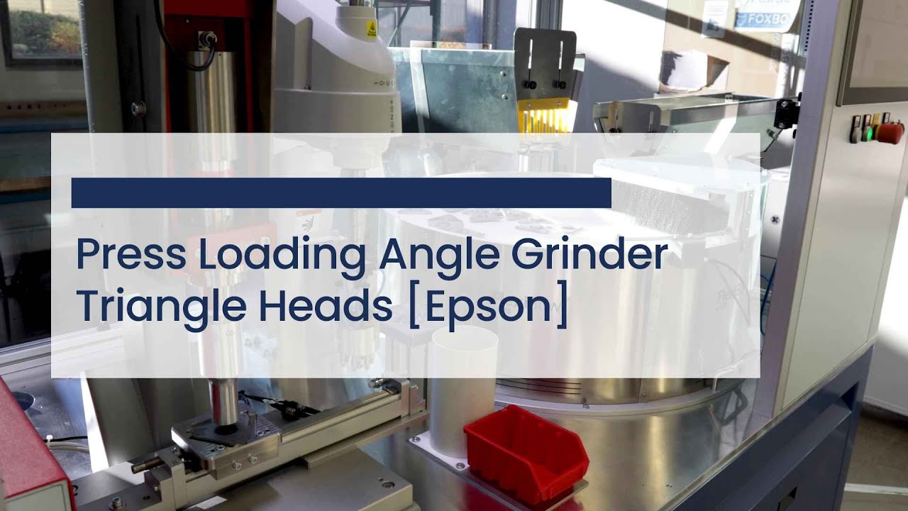 FlexiBowl® 800 Parts Feeder | Press Loading Angle Grinder Triangle Heads [Epson – General Industry]