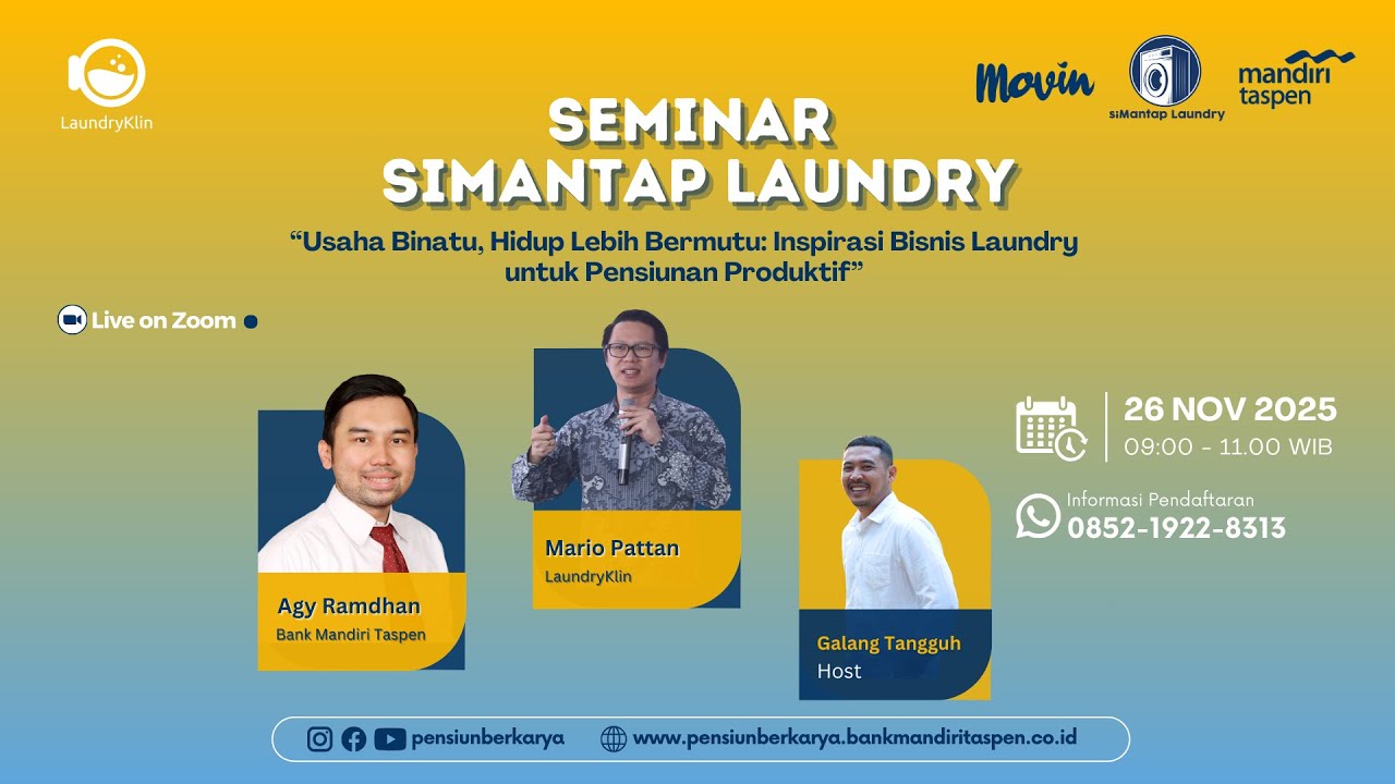 Seminar siMantap Laundry - “Usaha Binatu Inspirasi Bisnis Laundry untuk Pensiunan Produktif”