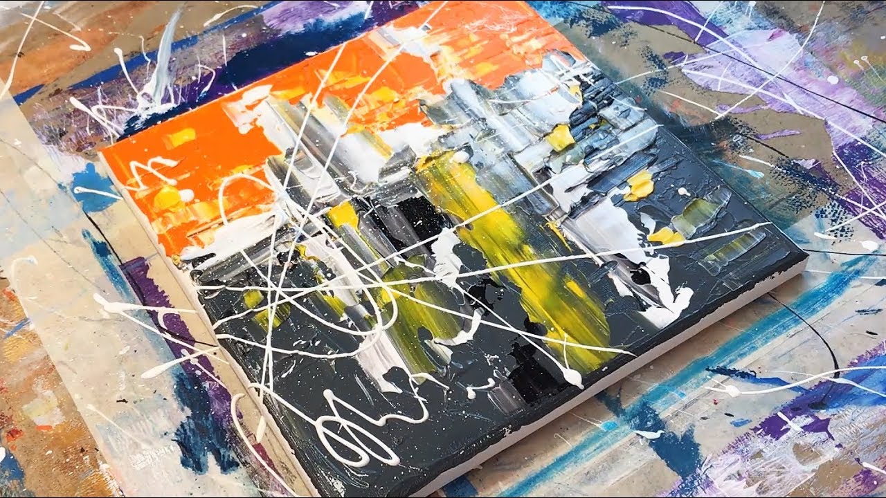 Abstract Acrylic City Painting / Daily Art / Relaxing Art Therapy / 022