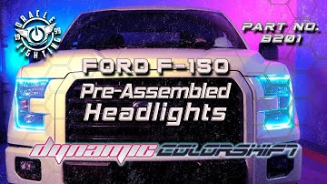2015-2017 Ford F-150 Dynamic ColorSHIFT Pre-Assembled Headlights - Black Edition