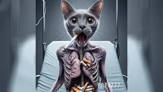 🚬От дыма до рака и обратно к здоровью!: Печальная история ИИ-кота🙀#кот #ии #милый #вирусный