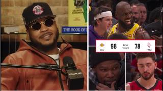 "LeBron is playoffs GOD" - Carmelo Anthony on James unreal performance in Lakers-Rockets series